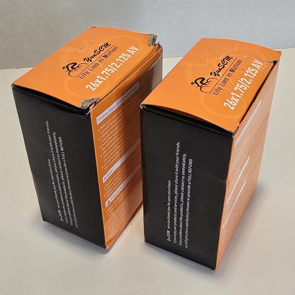 YUN SCM Butyl Rubber Inner Tubes Bicycle 26 x 1.75/2.125 AV Lot Two New - Picture 4 of 7